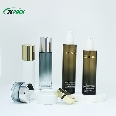 Kundenspezifische runde Glasflasche für Lotion, Creme, Serum, Kosmetikverpackung